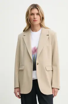 Samsoe Samsoe sacou culoarea bej, un singur rand de nasturi, neted imagine