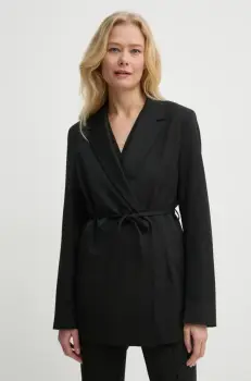 Samsoe Samsoe sacou culoarea negru, un singur rand de nasturi, neted imagine