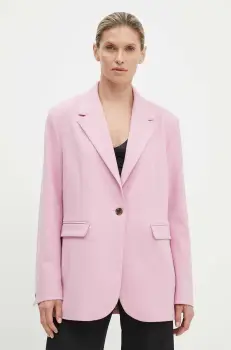 Samsoe Samsoe sacou culoarea roz, un singur rand de nasturi, neted imagine