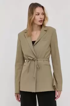 Samsoe Samsoe sacou culoarea verde, un singur rand de nasturi, neted imagine