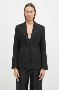 Samsoe Samsoe sacou Saliza culoarea negru, un singur rand de nasturi, uni, F24300007 imagine