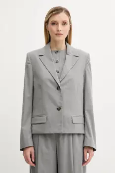 Samsoe Samsoe sacou SARILA culoarea gri, un singur rand de nasturi, uni, F25200047 imagine