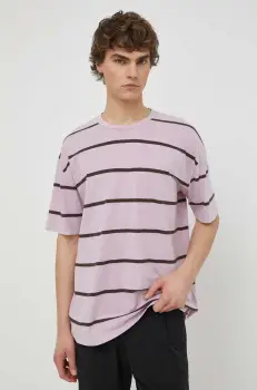 Samsoe Samsoe tricou barbati, culoarea roz, modelator imagine