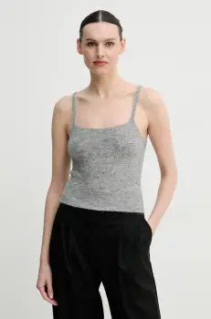 Samsoe Samsoe tricou de lana SANOURA culoarea gri, F25100054 imagine