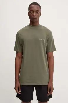 Samsoe Samsoe tricou din bumbac barbati, culoarea verde, cu imprimeu imagine