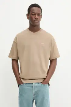 Samsoe Samsoe tricou din bumbac JOEL culoarea bej, uni, M22300126 imagine