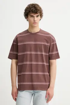 Samsoe Samsoe tricou din bumbac SAHAKEEM culoarea maro, cu imprimeu, M25200026 imagine