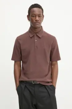 Samsoe Samsoe tricou polo SAKVISTBRO culoarea maro, uni, M10000053 imagine