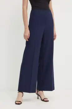 Sandro Ferrone pantaloni femei, culoarea albastru marin, drept, high waist, SFS18XBDALTEA imagine