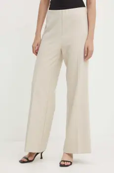 Sandro Ferrone pantaloni femei, culoarea bej, drept, high waist, SFS18XBDALTEA imagine