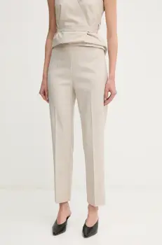 Sandro Ferrone pantaloni femei, culoarea bej, mulata, high waist, S23XBEBERILLIO imagine