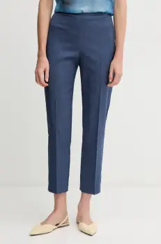 Sandro Ferrone pantaloni femei, culoarea bleumarin, mulata, high waist, S23XBEBERILLIO imagine