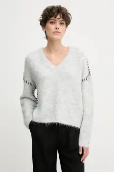 Sandro Ferrone pulover din amestec de lana culoarea gri, S87YBFGAL imagine