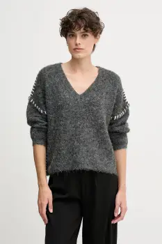 Sandro Ferrone pulover din amestec de lana culoarea gri, S87YBFGAL imagine