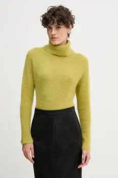 Sandro Ferrone pulover din amestec de lana de alpaca culoarea verde, cu guler, S9YBFNOME imagine