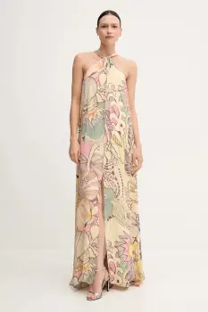 Sandro Ferrone rochie culoarea bej, maxi, evazati, S18XBERANDOM imagine