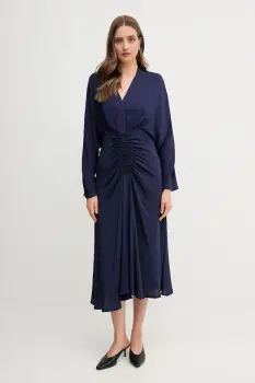 Sandro Ferrone rochie culoarea bleumarin, maxi, drept, S31XBESARAH imagine