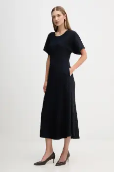 Sandro Ferrone rochie culoarea bleumarin, midi, evazati, S14YBFBACILLO imagine