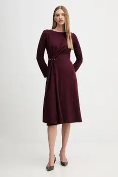 Sandro Ferrone rochie culoarea bordo, midi, evazati, S31YBFPONY imagine