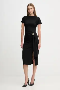Sandro Ferrone rochie culoarea negru, midi, evazati, S23YBFBOMBO imagine