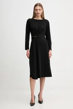 Sandro Ferrone rochie culoarea negru, midi, evazati, S31YBFPONY imagine