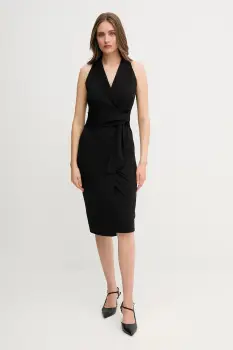 Sandro Ferrone rochie culoarea negru, midi, mulata, S18XBESAY imagine