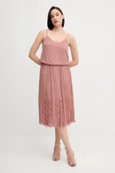 Sandro Ferrone rochie culoarea portocaliu, midi, evazati, S18XBERYKER imagine