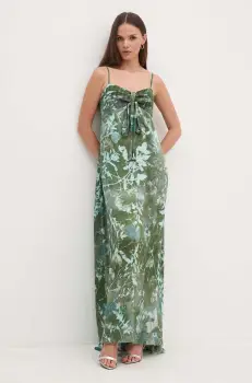 Sandro Ferrone rochie culoarea verde, maxi, evazati, SFS32XBDMAIS imagine