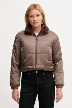 Save The Duck geaca cu doua fete YUKI culoarea maro, de iarna, D32492W.FURY21 imagine