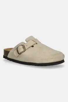 Scholl papuci din piele FAE culoarea bej, F321981002 imagine