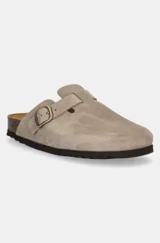 Scholl papuci din piele FAE femei, culoarea bej, F321982361 imagine