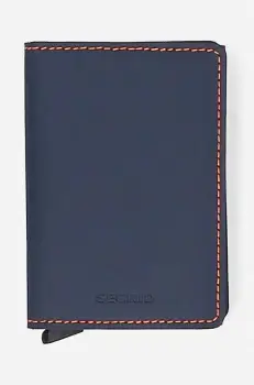 Secrid portofel culoarea albastru marin, Portfel Secrid Slimwallet Matte SM-Nightblue & Orange imagine
