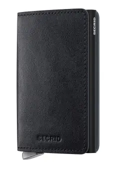 Secrid portofel de piele BASCO culoarea bleumarin imagine