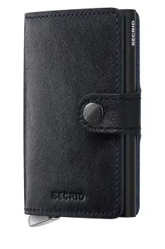 Secrid portofel de piele BASCO culoarea bleumarin imagine