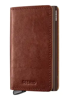 Secrid portofel de piele BASCO culoarea maro imagine