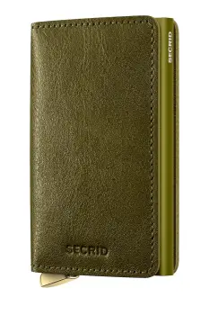 Secrid portofel de piele BASCO culoarea verde imagine