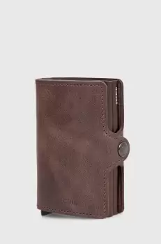 Secrid portofel de piele culoarea maro imagine