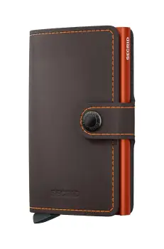 Secrid portofel de piele culoarea maro, MM-Truffle & Orange imagine