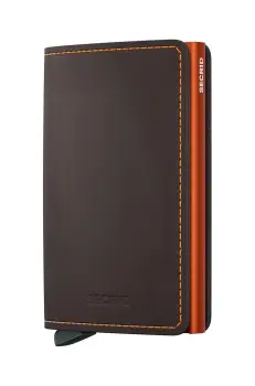 Secrid portofel de piele culoarea maro, SM-Truffle & Orange imagine