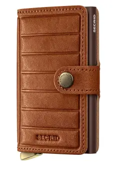 Secrid portofel de piele EMBOSS LINES culoarea maro imagine
