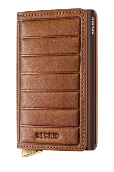 Secrid portofel de piele EMBOSS LINES culoarea maro imagine
