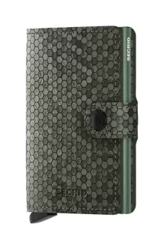 Secrid portofel de piele Miniwallet Hexagon Green culoarea verde imagine