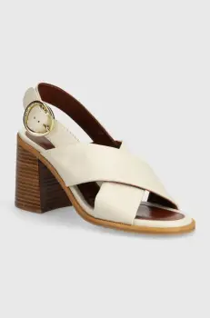 See by Chloe sandale de piele Lyna culoarea bej, SB38201A imagine