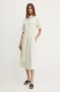 Seidensticker rochie culoarea bej, midi, drept, 60.135932 imagine