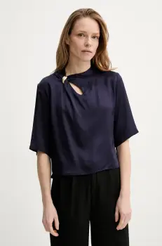 Sessun bluza femei, culoarea albastru marin, neted, 25210039 imagine