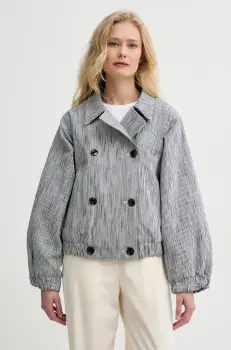 Sessun geaca din amestec de in culoarea bleumarin, de tranzitie, 25212005 imagine