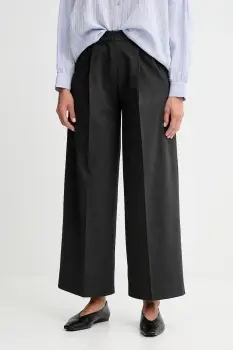 Sessun pantaloni culoarea gri, lat, medium waist, 25107014 imagine