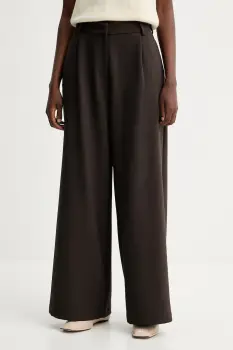 Sessun pantaloni culoarea maro, lat, high waist, 24107024 imagine