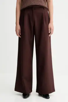 Sessun pantaloni culoarea maro, lat, high waist, 25107000 imagine