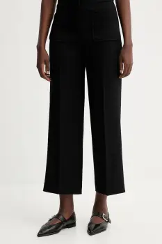 Sessun pantaloni culoarea negru, drept, high waist, 24107014 imagine